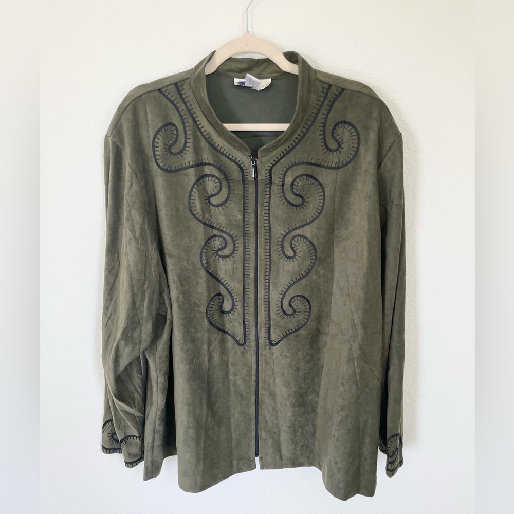 Susan Graver green jacket size 3X